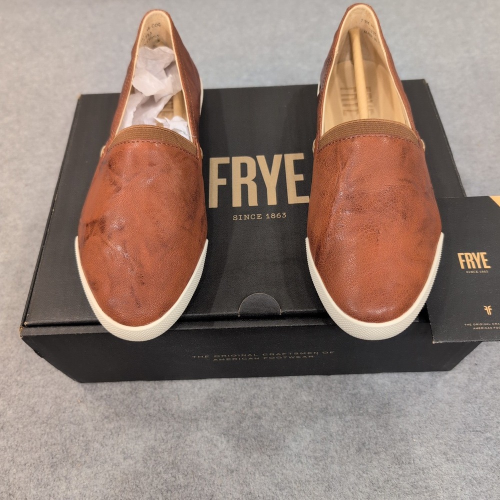 FRYE Melanie Slip On Brown Leather Loafers Women's Size 7.5